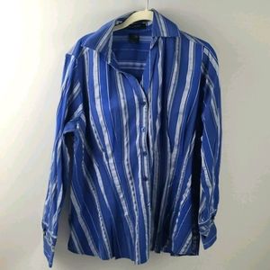 ASHLEY STEWART BLUE STRIPE SHIRT SIZE 14W